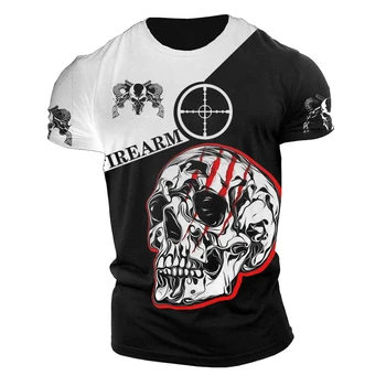 Móda 3D Lebky Print T Shirt Pre Mužov, Hip Hop, Rock Streetwear Voľný čas O-krku Voľné Topy Cyberpunk Harajuku Krátky Rukáv T-shirt