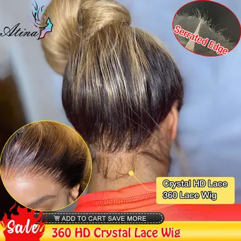 Skinlike 360 Úplné Predné Čipky Parochne 13x4 Crystal HD Čipky Čelnej Parochňu Ľudské Vlasy Zvýrazniť Honey Blonde Farebné Pred trhal Ženy
