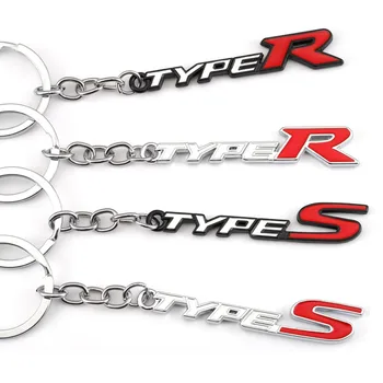 Kovové Type R Typu S Logom Keychain Keyring pre Honda Type R Racing Typu S Občianskymi Dohodou Crv Hrv MESTO CRIDER Jazz Greiz Auto Styling