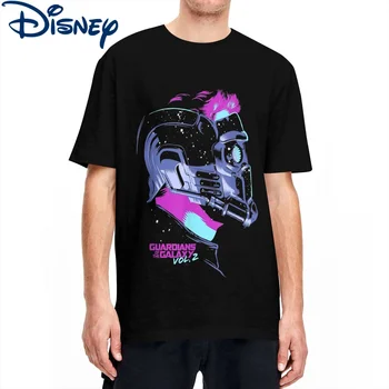 Disney Star-Lord Neon T Shirt pre Mužov, Ženy Čistej Bavlny T-Shirts Opatrovníci Galaxy Vol 2 Tričká Krátky Rukáv Topy Plus Veľkosť